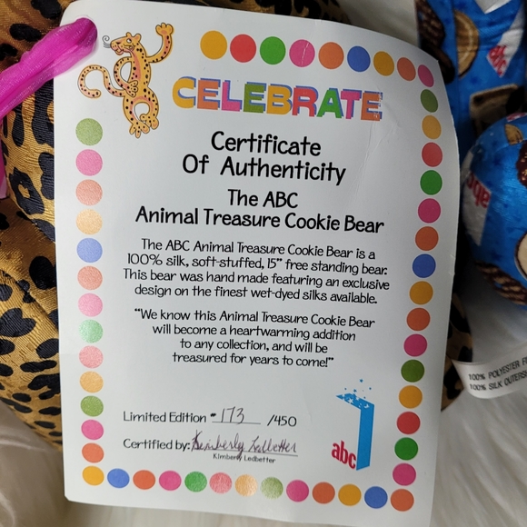The ABC Animal Treasure Cookie Bear - Picture 3 of 6